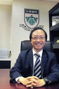 View from front at 5 weeks after hair transplant